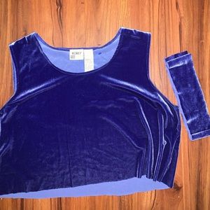 Purple Velvet Cropped Tank with Matching Headband
